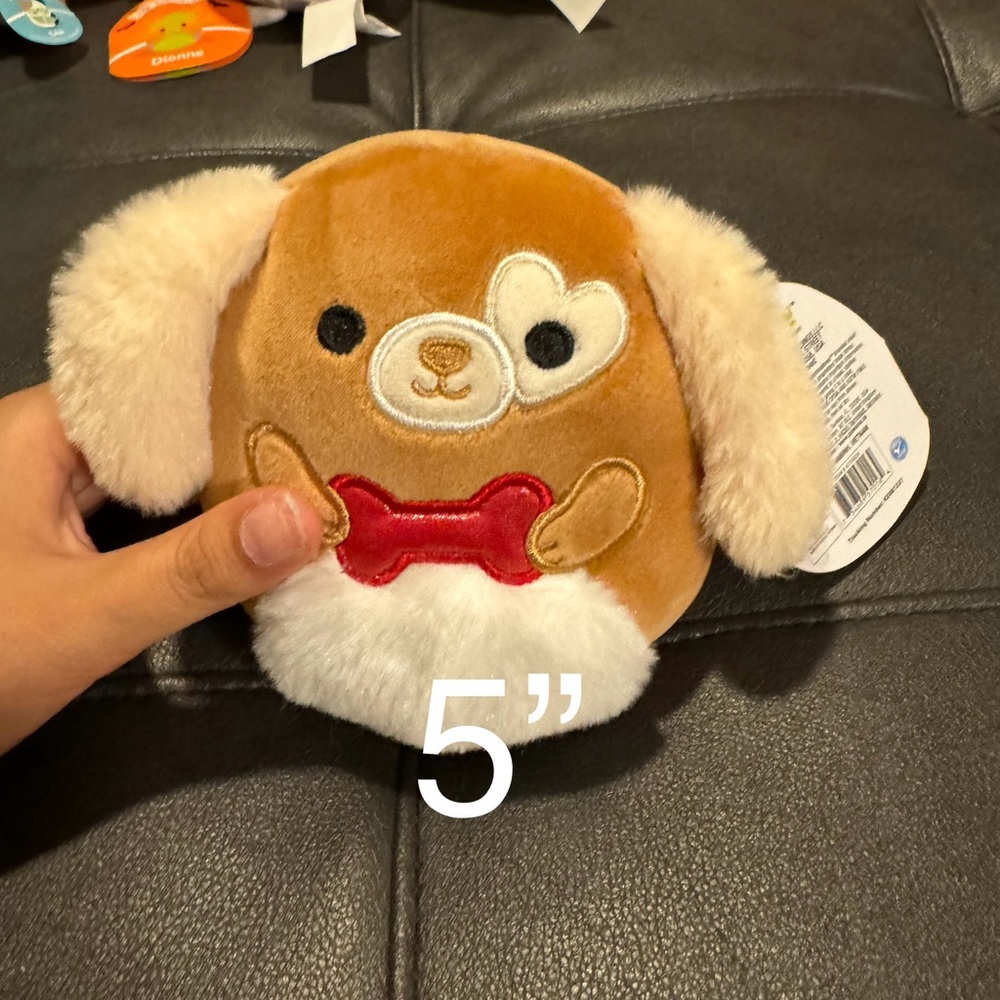 Squishmallows Delroy 5” Brown and Cream Plush Dog